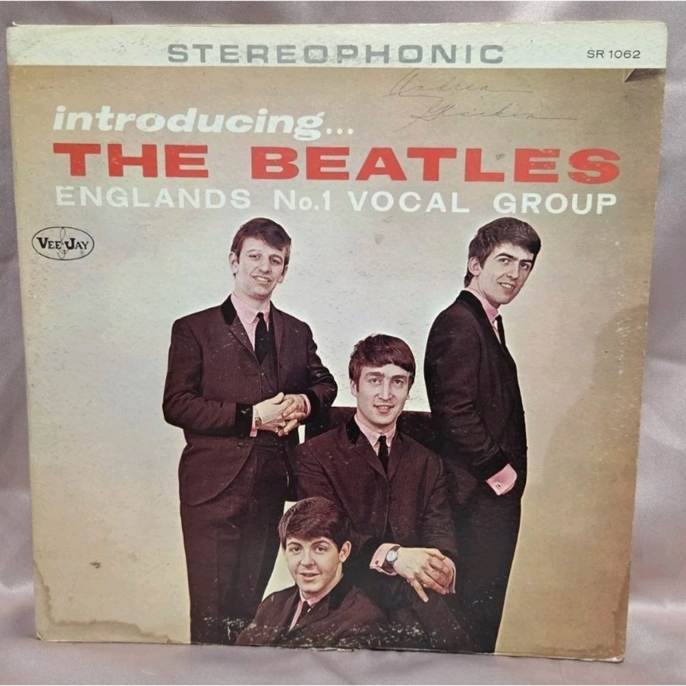 Introducing The Beatles 1964 Stereophonic Vee Jay Rainbow Labels PS I Love You